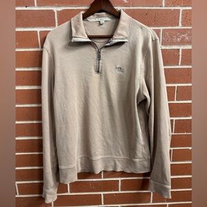 Burberry Brit 1/4 Zip Pullover Sweatshirt Taupe Beige Size M